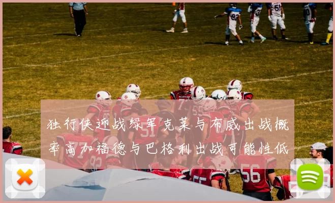独行侠迎战绿军克莱与布威出战概率高加福德与巴格利出战可能性低