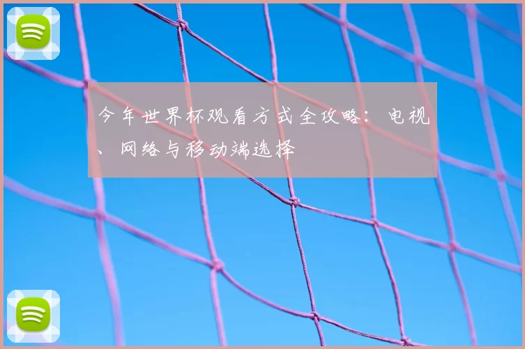 今年世界杯观看方式全攻略:电视、网络与移动端选择