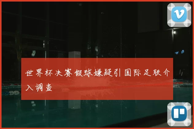 世界杯决赛假球嫌疑引国际足联介入调查